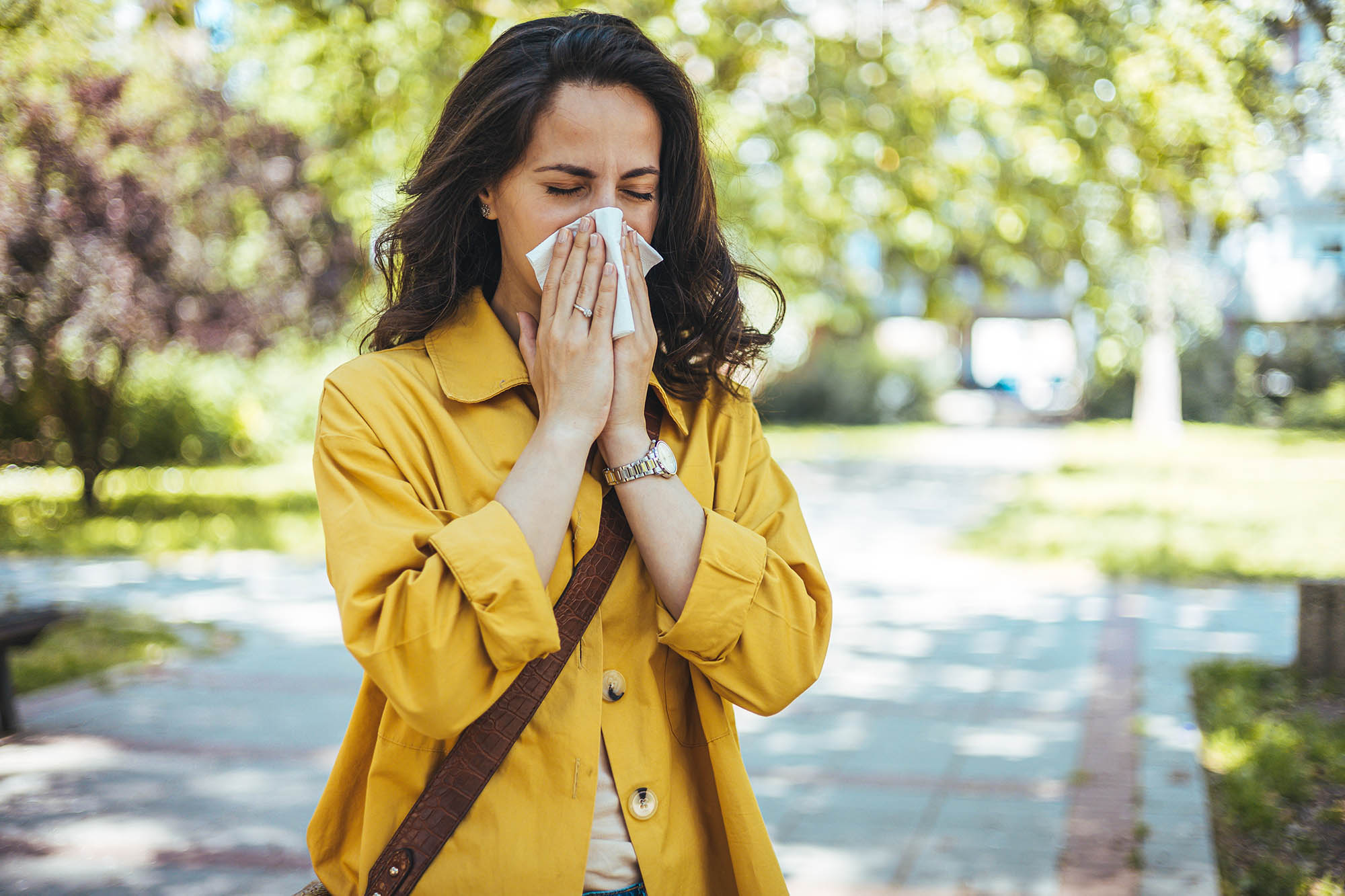 Woman,Has,Sneezing.,Young,Woman,Is,Having,Flu,And,She